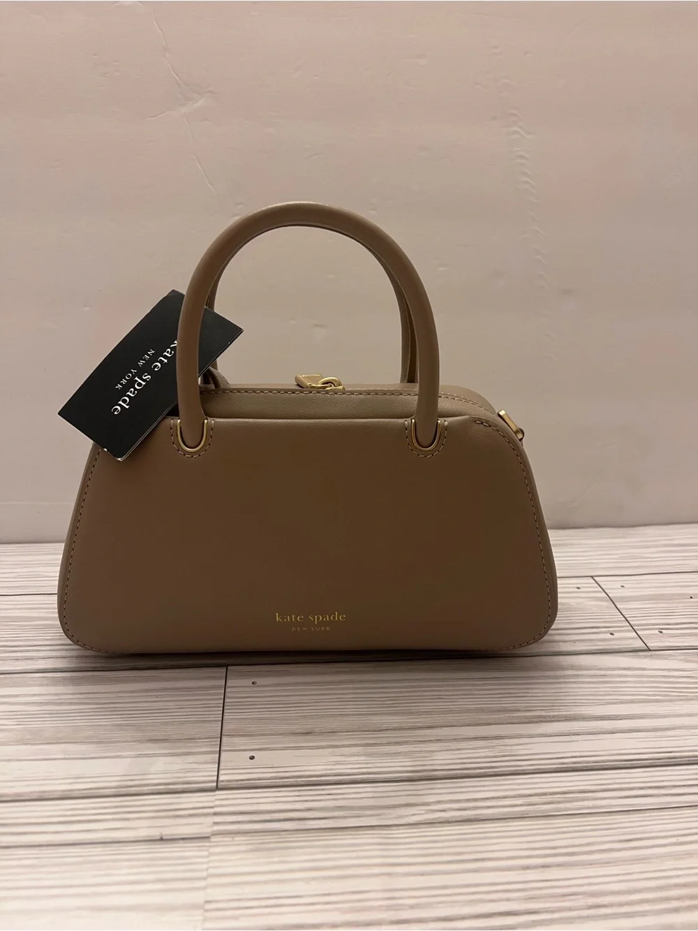 Kate Spade Gracie Mini Leather Satchel Crossbody Bag ~NWT~ Taupe